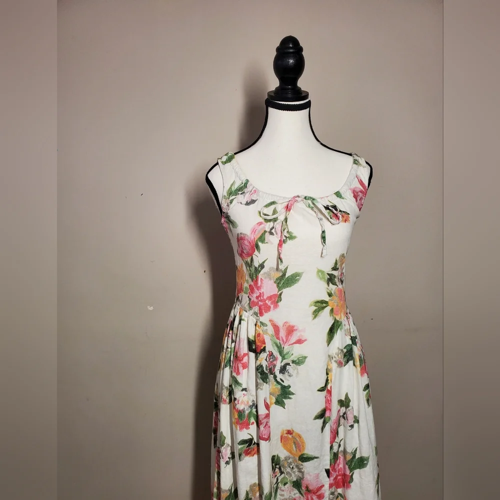 Tach Shisha Linen Floral Maxi Dress Multicolor Size XS - Picture 10 of 15